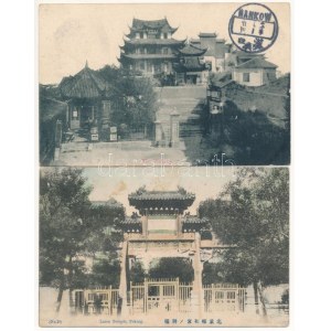 Cina - 4 db RÉGI kínai város képeslap / 4 cartoline cinesi pre-1945 con vista sulla città