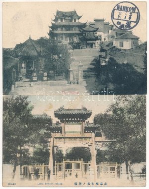 China - 4 db RÉGI kínai város képeslap / 4 chinesische Postkarten mit Stadtansichten aus der Zeit vor 1945