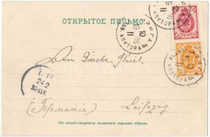 1900 Riga, Dunaquai, Pulverthurm, Stadtcanal / Dunajské nábrežie, veža, kanál. Carl Schulz secesia, kvetinový...