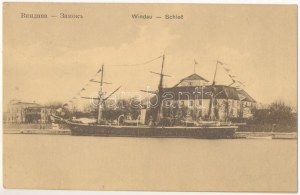 1917 Ventspils, Windau; Schloss / Burg, Dampfschiff