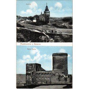 1914 Bedzin, Kosciól, Ruiny Zamku / Kirche, Burgruine (EB)