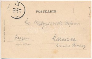 1901 Bolesławiec, Bunzlau; Wohnhaus H. Hoffmann, Siegesdenkmal. Verlag Alwin Wende / zamek, pomnik bohaterów wojskowych...