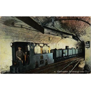 Chorzów, Königshütte (Oberschlesien); Elektrische Förderung unter Tage. Bergbau-Serie. Orig. Aufn. u...