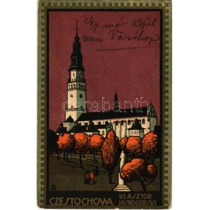 Czestochowa, Czenstochau; Klasztor Jasnogórski. Pocztówka, Prawo Repr. Zastrz. / church. Art Nouveau litho (fa...