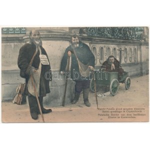 1916 Czestochowa, Czenstochau; Kaleki Polskie przed progiem klasztoru Jasno.-gorskiego ...
