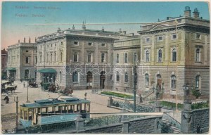 1915 Kraków, Krakkau, Krakkó; Dworzec kolejowy / Bahnhof / railway station. Leporellokarte mit 10 Bildern (EB) + ...