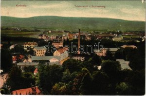 1909 Kudowa-Zdrój, Totalansicht v. Schlossberg (piccolo strappo)