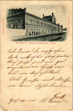 1898 (Vorläufer) Łódź, Brasserie Waldschloeschen. Fot. B. Wilkoszewski / browar (fa)