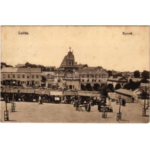 1916 Lublin, Rynek/Marktplatz, Geschäfte (fl)