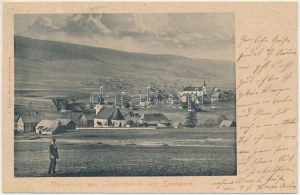 1901 Mostowice, Langenbrück; Panorama von Langenbrüch und Kronstadt / celkový pohled. Fot. A. Gröger (gyűrődések ...