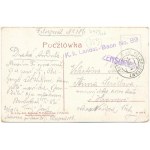 1914 Podgórze, Magistrat i ulica Lwowska / municipio, vista della strada, negozi. W.L. Bp. 3099. + K. K. Landst.-Baon No. 89....