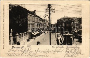 1905 Przemysl, Plac na bramie / Reformatenplatz / square, shop of Josef Herzig (EK)
