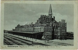1919 Skalmierzyce, dworzec / Bahnhof / nádraží (záhyby)