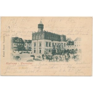1898 (Vorläufer) Tarnów, Ratusz. Kamil Baum / hôtel de ville, marché (dégâts causés par l'humidité)