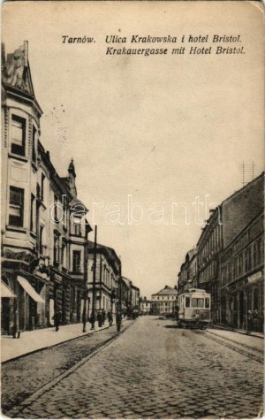 Tarnów, Ulica Krakowska i Hotel Bristol / street, tram (EK)