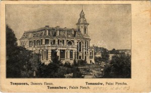 1915 Tomaszów Mazowiecki, Tomaschow; Zabytkowy Palac Moritza Piescha / Palast (kleiner Riss)