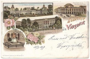 1897 (Vorläufer!) Warszawa, Warschau, Warsaw, Varsó; Le Chateau a Vilanov, Succursale de la Banque Impériale...
