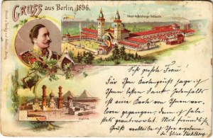 1896 (Vorläufer) Berlino, Haupt-Ausstellungs-Gebäude, Kairo / Grande Esposizione Industriale, Cairo, Guglielmo II. J...