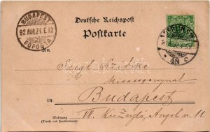 1892 (Vorläufer!!!) Berlin, Charlottenburg, Flora Gartenseite. Velmi raná litografická pohlednice! (řez)
