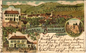 1903 Britzingen (Müllheim), Handlung v. Kathr. Hieber, Post & Telephon, Ruine Neuenfels, Gasthaus zur Krone...