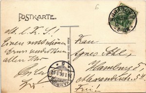 1906 Grabow, Prislicher Strasse / pohled z ulice, jízdní kolo, obchod s tapetami (EB)