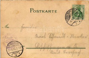 1905 Hochburg (Emmendingen), ruiny zamku. Secesja, kwiatowy, litografia (EK)