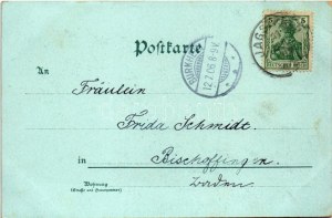 1906 Jagstfeld (Bad Friedrichshall), Brauerei Waldhorn von H. Leibfried / browar, widok ogólny. Secesyjny, kwiatowy...