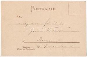 1895 (Vorläufer) Nürnberg, Norymberga; Bratwurstglöcklein, Batzenteich / restauracja i jezioro...