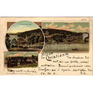 1899 (Vorläufer) Oslo, Christiania, Kristiania; Nordstrand Bad, Grevsens Sanatorium. Mitter & Roloff Art Nouveau...