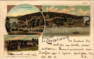 1899 (Vorläufer) Oslo, Christiania, Kristiania ; Nordstrand Bad, Grevsens Sanatorium. Mitter & Roloff Art Nouveau...