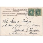 1902 Italia / Italie. Carte lithographique Art Nouveau avec armoiries et drapeau (EK)