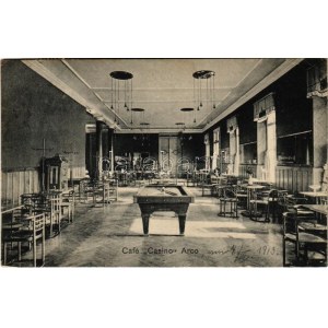 1913 Arco (Südtirol), Café Casino, interior with pool table (EK)