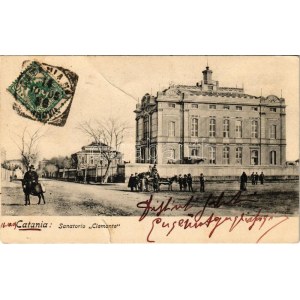1905 Catania, Sanatorio Clemente / Sanatorium. TCV-Karte (Riss)