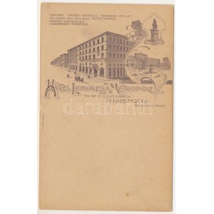 Firenze, Florence ; Hotel Metropole &amp; Londres, tenu par P. Luckenbach. Richter &amp; Co. Art Nouveau...