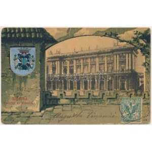 1903 Modena, Palazzo di Giustizia. Cromo Fototipie Enrico Genta / palace of justice. Art Nouveau, litho coat of arms...
