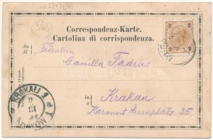 1899 (Vorläufer) Muggia, Il Municipio, Il Duomo / Rathaus, Kathedrale, Wappen (Nadelloch)