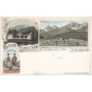 1897 (Vorläufer) Innichen, Innichen (Südtirol); Wildbad, Hofmarkt, Haunold, Pusterthaler Volkstracht...