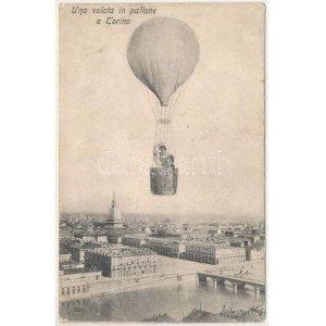 1908 Torino, Turin; Una volata in pallone / Montage with balloon (EK)