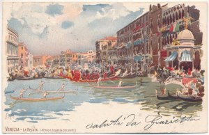 Venezia, Venedig; La regata (Arrivo e dispensa dei premi) / Die Historische Regatta...