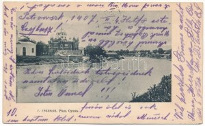 1907 Groznyj (Čečensko), nábřeží řeky Sunža se synagogou. Phototypie Scherer, Nabholz & Co. (EK)