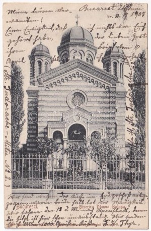 1905 Bukurešť, Bukarest, Bucuresti, Bucuresci; Biserica Domua Balasa / kostol (EK)