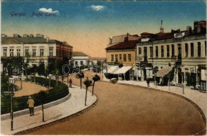 1923 Giurgiu, Gyurgyevó, Gyurgyó; Piata Carol. Depositu I. Saraga & S. Schwartz / náměstí, obchody (EK...