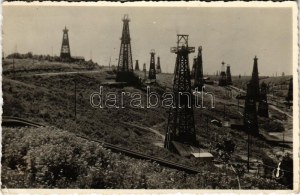 1938 Ploiesti, Ploesti, Ploesci; ropný závod, ropný vrt, ropné polia, vrtná veža (EK)