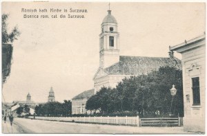 1911 Suceava, Suczawa, Szucsáva, Szőcsvásár (Bukowina, Bucovina, Bukowina); Römisch kath. Kirche / Biserica rom. cat. ...
