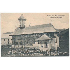 1915 Sucevita (Bukowina), Kloster Suczawitza / Orthodoxes Kloster + K.u.k. Etappen Stations Kommando (EK...