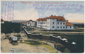 1917 Targoviste, Tergovistye, Tirgovics ; Scoala de Cavalerie, Bulevardul Carol I / école de cavalerie...