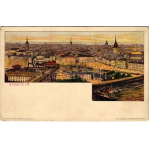Štokholm. Emil Storch Kosmos Budapešť Secesné litografie: Basch Árpád (EK)