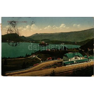 1922 Bled, Veldes; jezero s poštou / jezero a nádraží