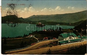 1922 Bled, Veldes; jezero s poštou / jezero a nádraží