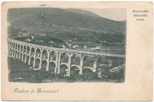 1920 Borovnica, Borovniski zelezniski most / Eisenbahnbrücke, Viadukt (bis 1950 abgebaut) (EK)